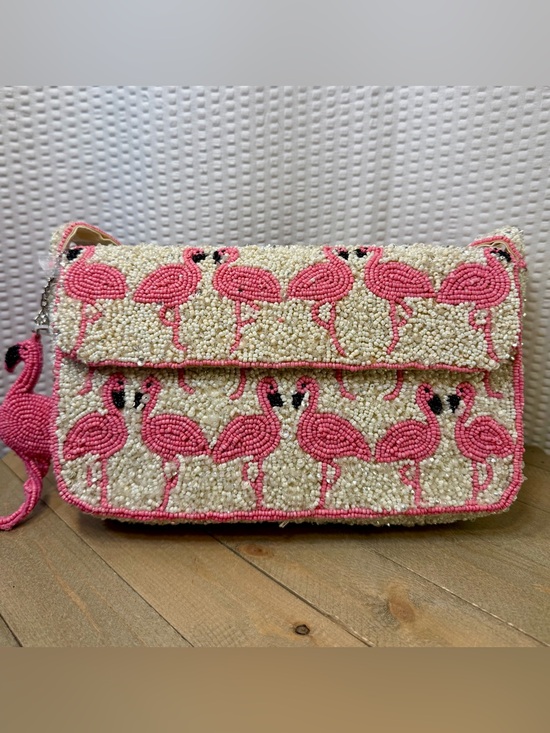 Made in India Handbags - Viral Beaded Flamingo Bag w/Flamingo Bag Charm!!
